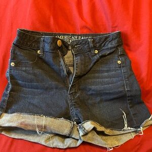 American Eagle Outfitters Women's Dark Blue Jean Shorts